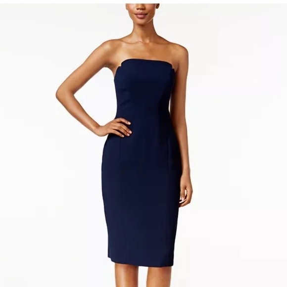Jill Stuart Strapless Navy Bodycon Strapless Dress - 12 - Picture 1 of 10
